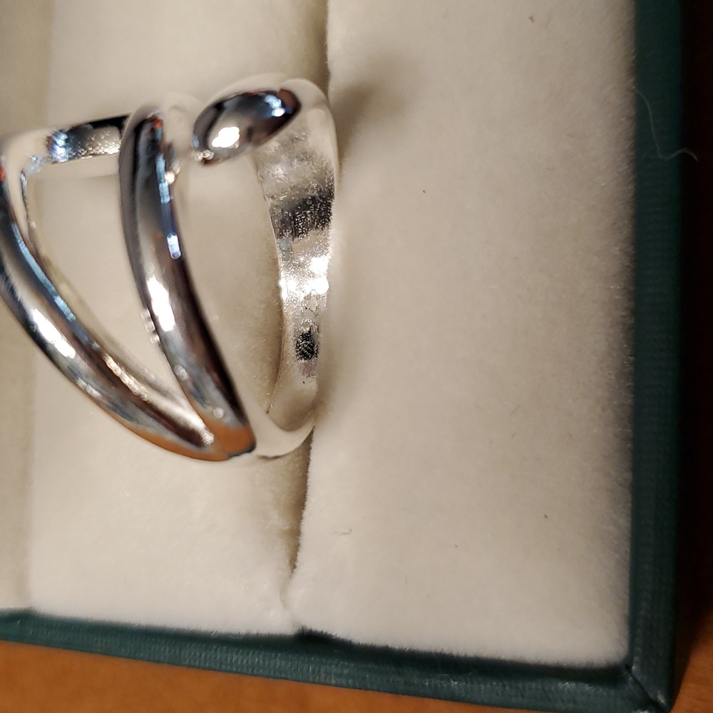 925 Silver Chunky Statement Ring Size 4 Pinky Ring - image 3